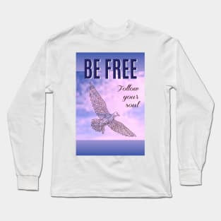 seagull in the sky be free Long Sleeve T-Shirt